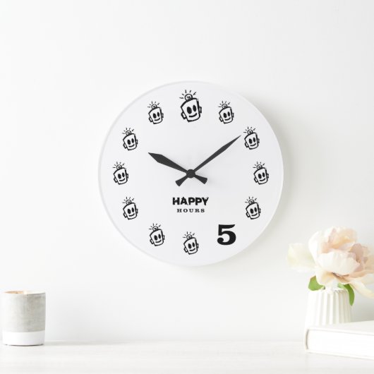 HAPPY Hours Wall Clock Große Wanduhr (Zuhause)