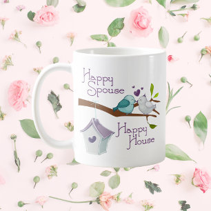 Happy House Happy House Cartoon Love Birds Kaffeetasse