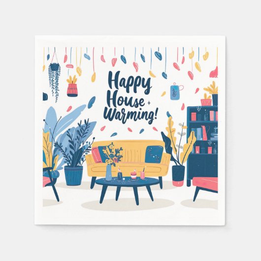 Happy House Warming Paper Napkin Serviette (Vorderseite)