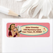 Happy Housefrau Rücksendeadressen-Aufklebers (Insitu)