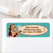 Happy Housefrau Rücksendeadressen-Aufklebers (Insitu)