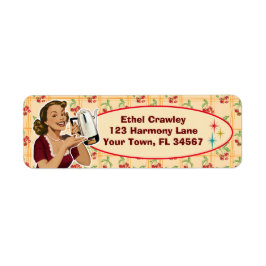 Happy Housefrau Rücksendeadressen-Aufklebers - Che