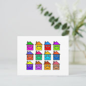 Happy Housing Community Moving Zuhause Postkarte (Stehend Vorderseite)