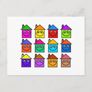 Happy Housing Community Moving Zuhause Postkarte