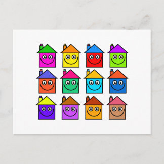 Happy Housing Community Moving Zuhause Postkarte