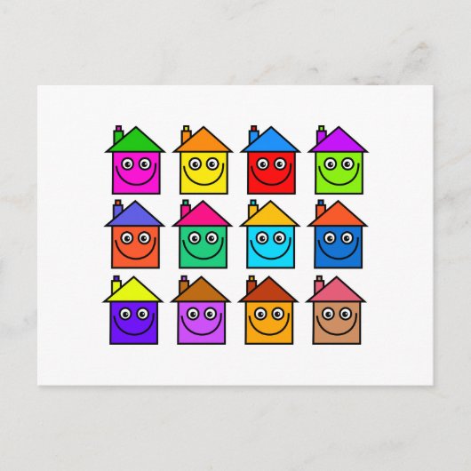 Happy Housing Community Moving Zuhause Postkarte (Vorderseite)