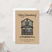 Happy Housiversary Client Zuhause Anniversary Tan Karte (Vorderseite/Rückseite Beispiel)
