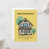 Happy Housiversary Modern Client Zuhause Jubiläum Karte (Vorderseite/Rückseite Beispiel)