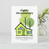 Happy Housiversary Modern Client Zuhause Jubiläum Karte (Stehend Vorderseite)