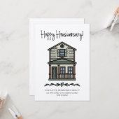 Happy Housiversary Real Anwesen Client Jubiläum Karte (Vorderseite/Rückseite Beispiel)