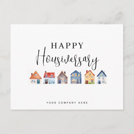Happy Housiversary Realty Postkarte (Vorderseite)