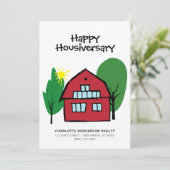 Happy Housiversary Red Barn Client Wertschätzung Karte (Stehend Vorderseite)