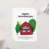Happy Housiversary Red Barn Client Wertschätzung Karte (Vorderseite/Rückseite Beispiel)