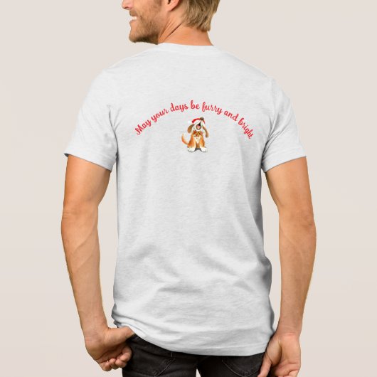 Happy Howl-i-days Weihnachtshund singt T - Shirt (Rückseite)