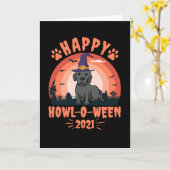 Happy Howl O Ween 2021 Black Lab Karte (Gelbe Blume)