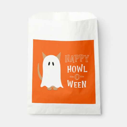 Happy Howl-o-ween Ghost Dog Orange Halloween Geschenktütchen (Vorderseite)
