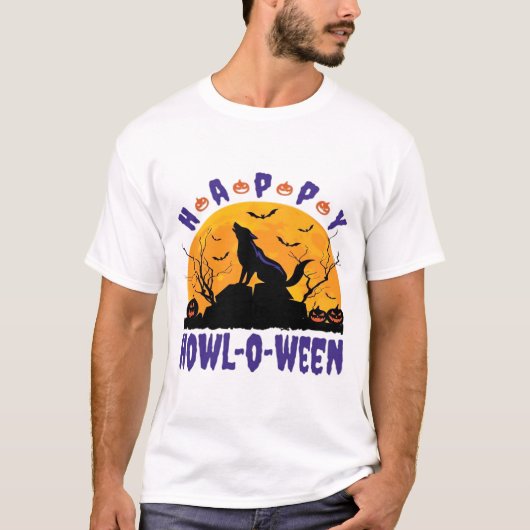 Happy Howl O Ween Howling Halloween Dog Essential  T-Shirt (Vorderseite)