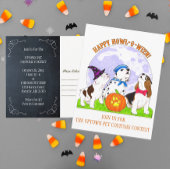 Happy Howl-o-Ween Hunde Halloween Einladung Postkarte