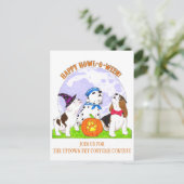 Happy Howl-o-Ween Hunde Halloween Einladung Postkarte (Stehend Vorderseite)