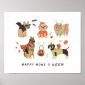 Happy Howl-o-ween Painted Hunde Poster (Vorne)