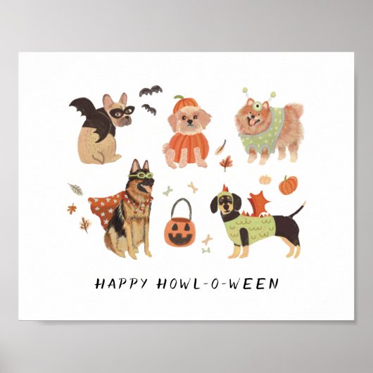 Happy Howl-o-ween Painted Hunde Poster (Vorne)