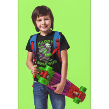 Happy Howl-o-ween Wolf Reiten auf Skateboard