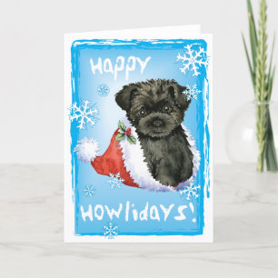 Happy Howliday Affenpinscher Feiertagskarte