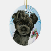 Happy Howliday Affenpinscher Keramikornament (Rechts)