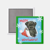 Happy Howliday Affenpinscher Magnet (Vorderseite/Rückseite)