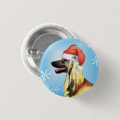 Happy Howliday Afghan Hound Button (Vorne & Hinten)