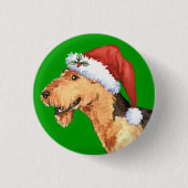 Happy Howliday Airedale Button (Vorderseite)