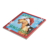 Happy Howliday Airedale Fliese (Seite)
