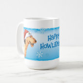 Happy Howliday Airedale Kaffeetasse (Vorderseite Links)