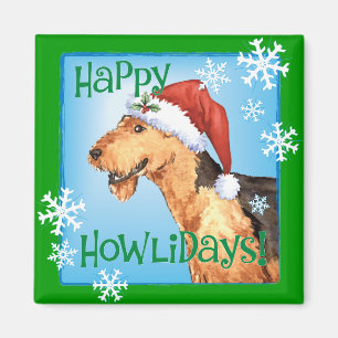 Happy Howliday Airedale Magnet