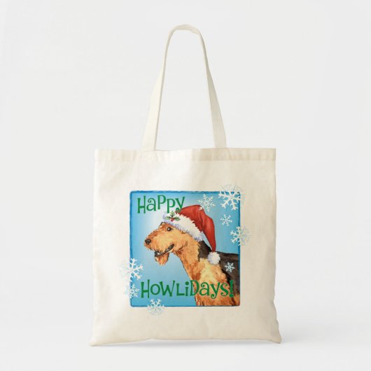 Happy Howliday Airedale Tragetasche (Vorne)