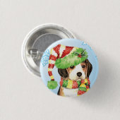 Happy Howliday Beagle Button (Vorne & Hinten)