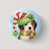 Happy Howliday Beagle Button (Vorderseite)