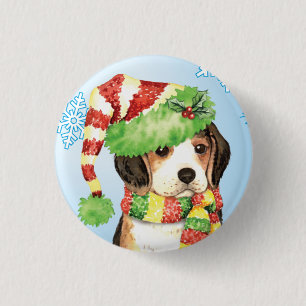 Happy Howliday Beagle Button