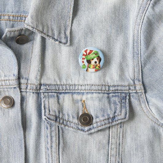 Happy Howliday Beagle Button (Beispiel)