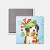 Happy Howliday Beagle Magnet (Vorderseite/Rückseite)