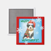 Happy Howliday Beardie Magnet (Vorderseite/Rückseite)