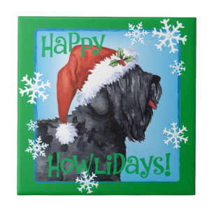 Happy Howliday Black Russian Terrier Fliese