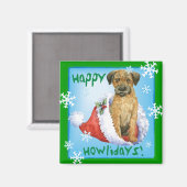 Happy Howliday Border Terrier Magnet (Vorderseite/Rückseite)