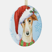 Happy Howliday Borzoi Keramik Ornament (Rechts)