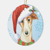 Happy Howliday Borzoi Keramik Ornament (Links)