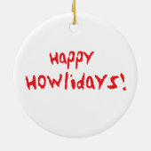 Happy Howliday Borzoi Keramik Ornament (Hinten)