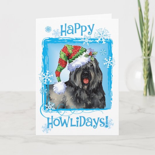 Happy Howliday Bouvier Feiertagskarte (Vorderseite)