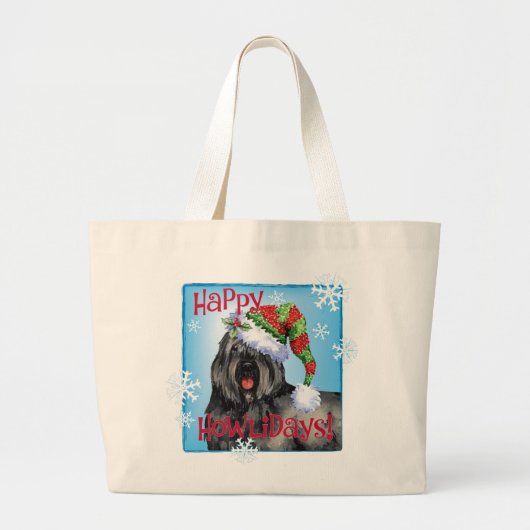 Happy Howliday Bouvier Jumbo Stoffbeutel (Vorne)