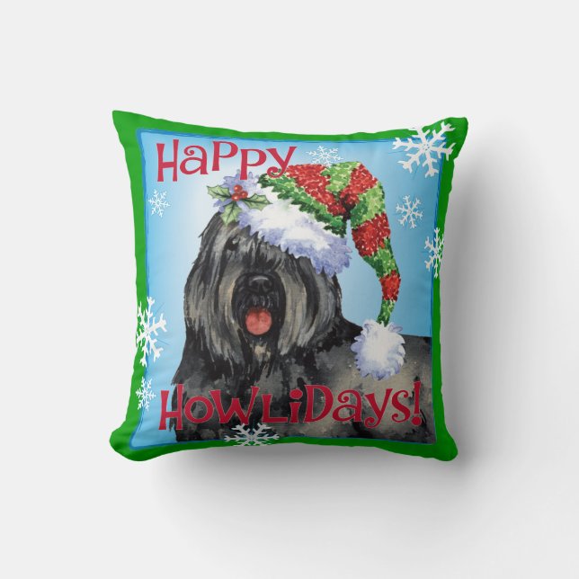 Happy Howliday Bouvier Kissen (Vorderseite)