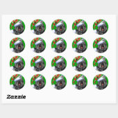 Happy Howliday Bouvier Runder Aufkleber (Blatt)
